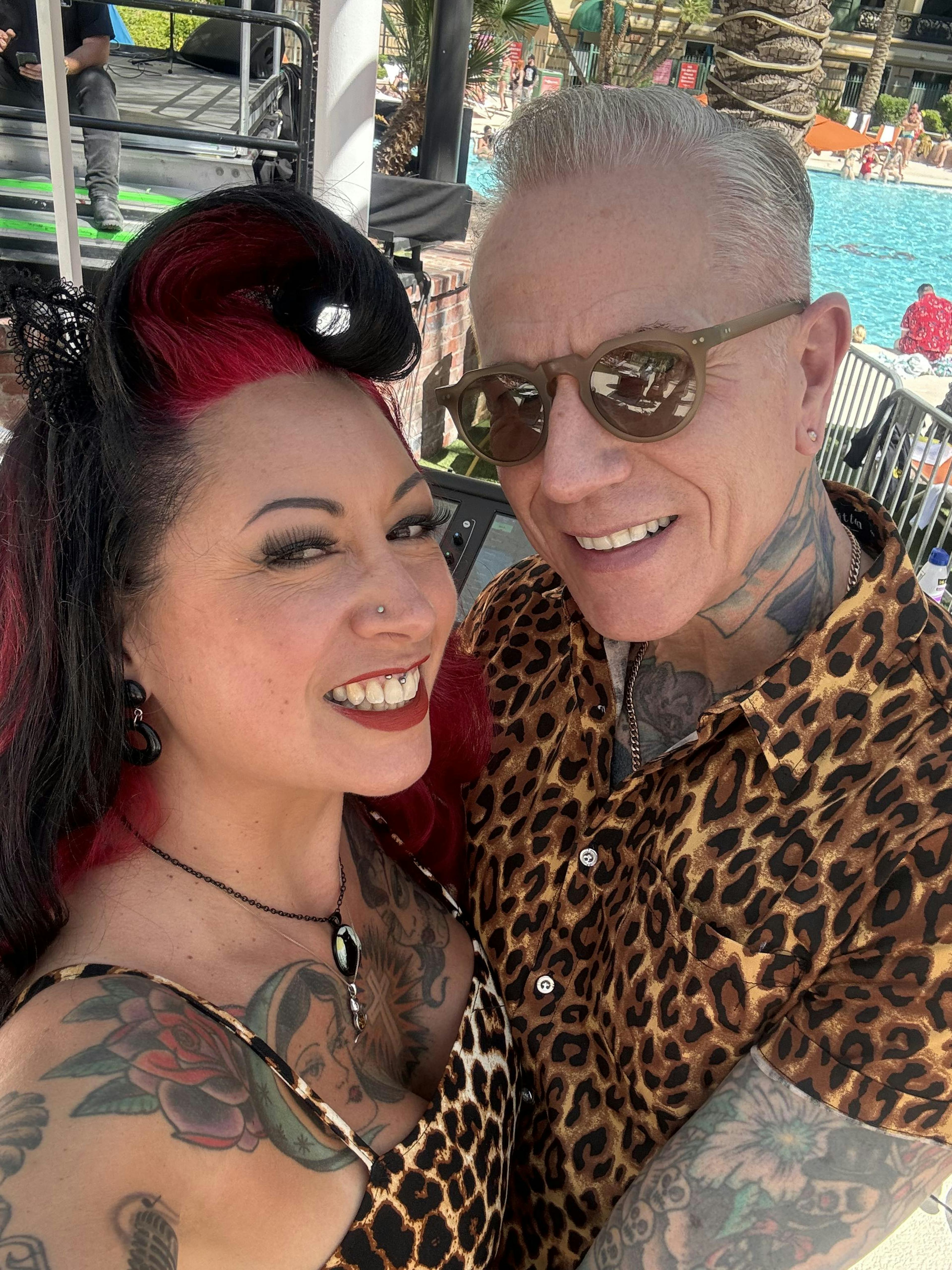 Leopard print pool party DJs 🥳